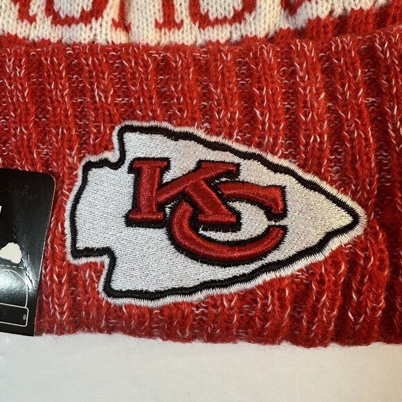 Kansas City Chiefs New Era Winter Knit Hat Beanie Fleece Lined One Size NWT. - Picture 5 of 8